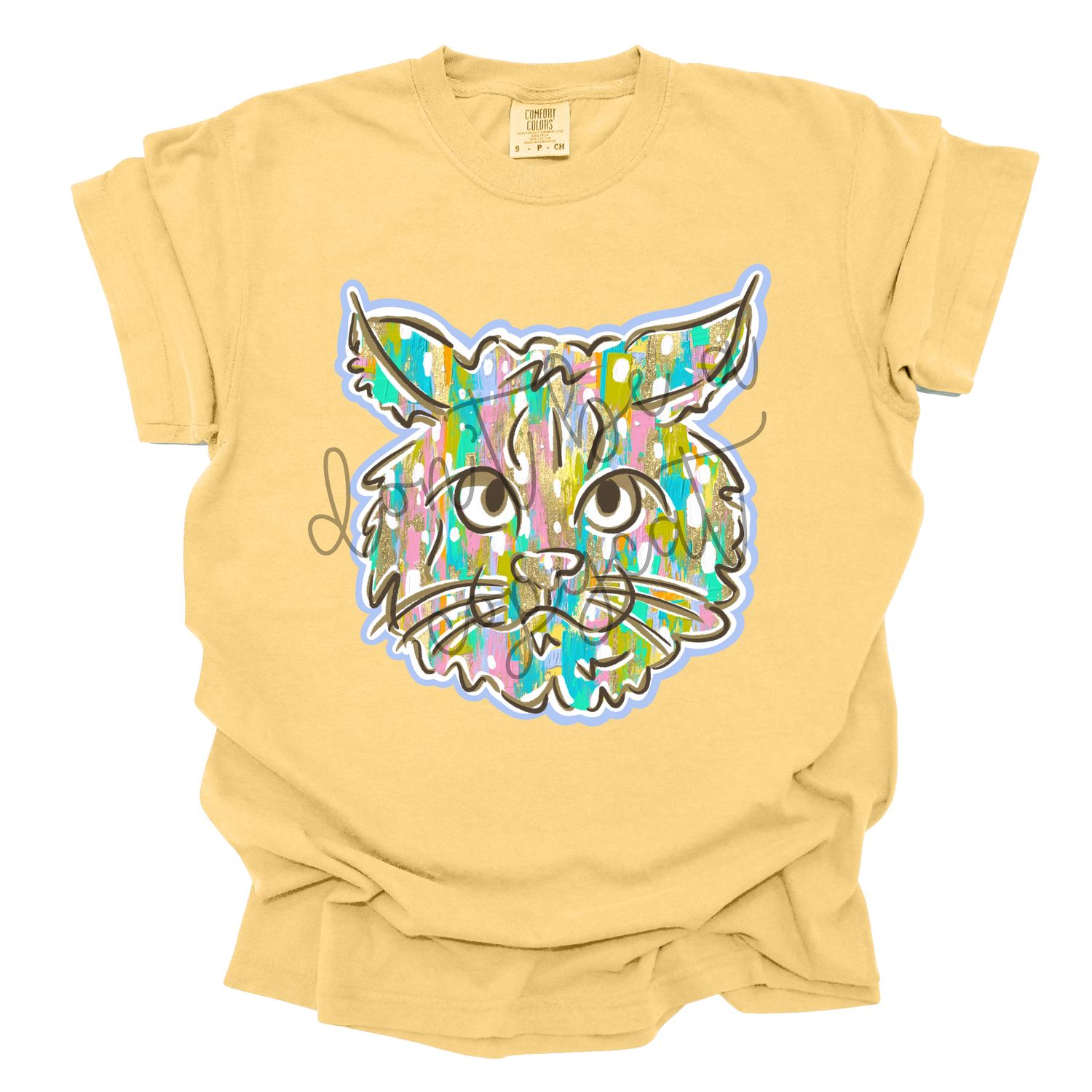 Pastel Paint Doodle Mascots Wildcat School Spirit Design PNG School Mascot Camo Wildcats Digital Design Printable Digital Mascot Design