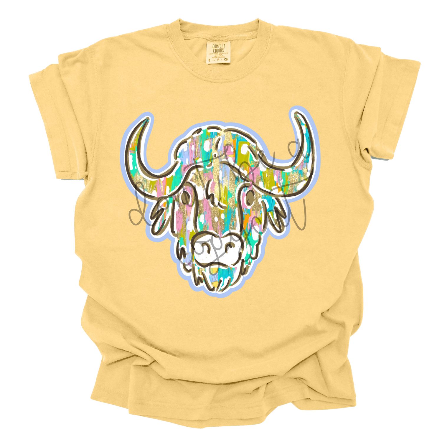 Pastel Paint Doodle Mascots Buffalo School Spirit Design PNG School Mascot Camo Buffaloes Digital Design Printable Digital Mascot Design