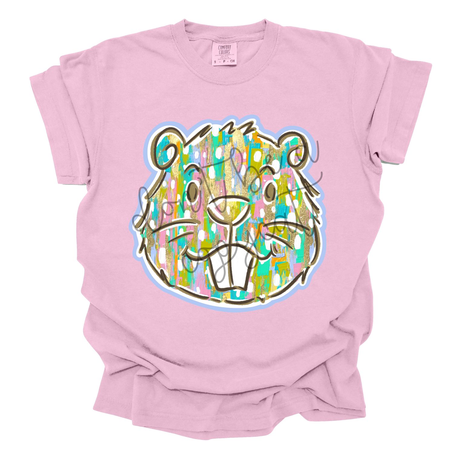 Pastel Paint Doodle Mascots Beaver School Spirit Design PNG School Mascot Camo Beavers Digital Design Printable Digital Mascot Design