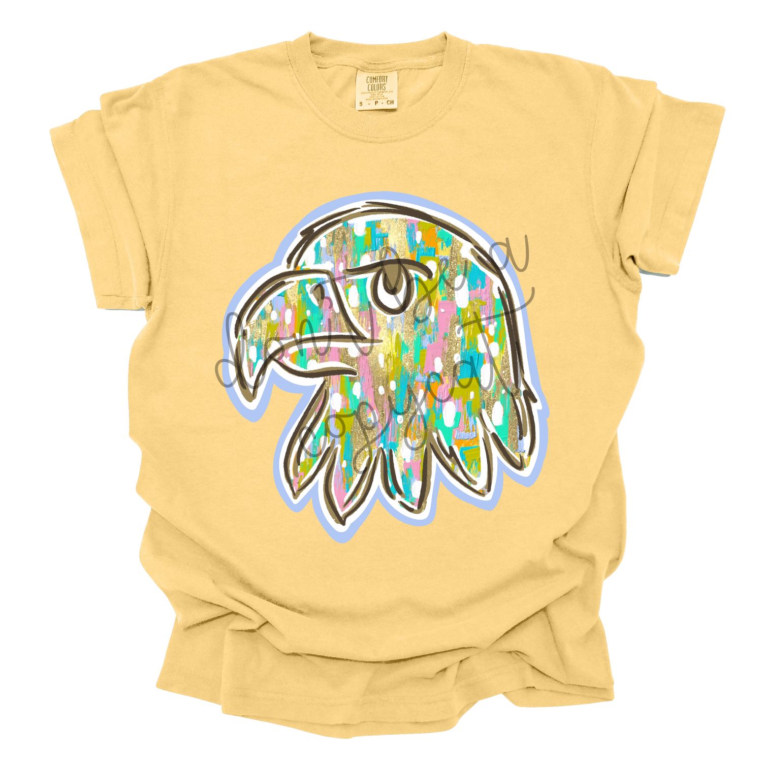 Pastel Paint Doodle Mascots Eagle School Spirit Design PNG School Mascot Camo Eagles Digital Design Printable Digital Mascot Design