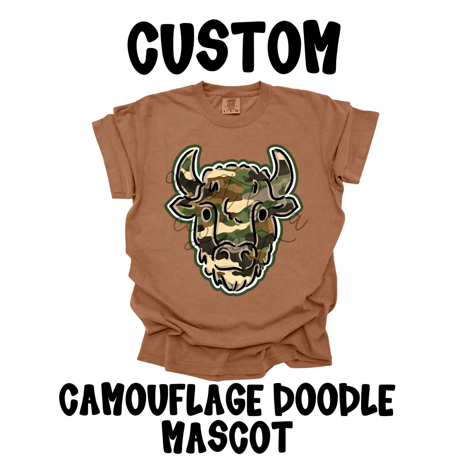 CUSTOM: Camouflage Doodle Mascot