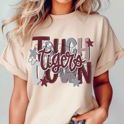 CUSTOM: Hand-Lettered Touchdown Mascot Design with Custom Colors
