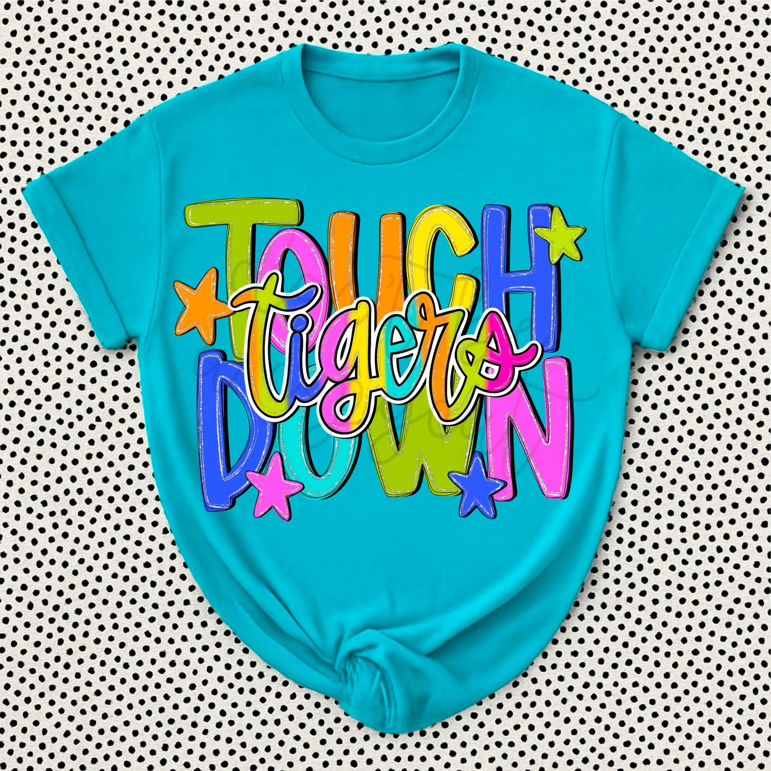 CUSTOM: Hand-Lettered Touchdown Mascot Design - BRIGHT