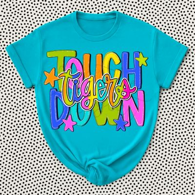 CUSTOM: Hand-Lettered Touchdown Mascot Design - BRIGHT
