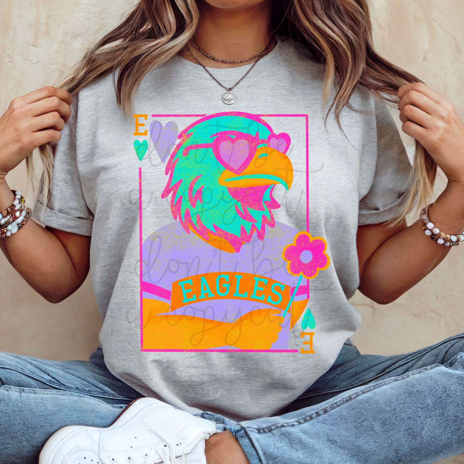 Girlie Mascot Playing Cards Eagles Design PNG School Mascot Eagle Digital Design Printable Digital Mascot Design