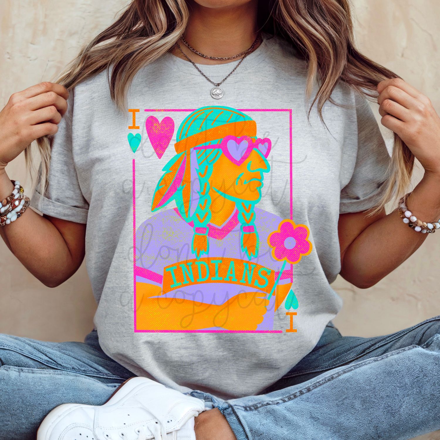 Girlie Mascot Playing Cards Indians Design PNG School Mascot Indian Digital Design Printable Digital Mascot Design