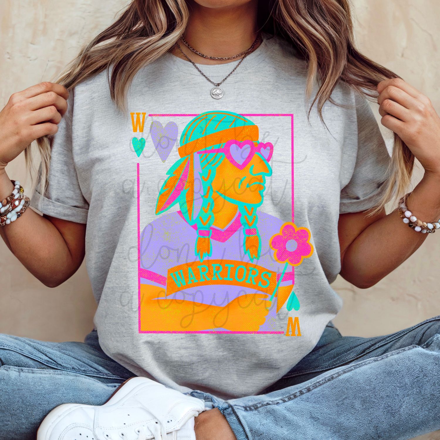 Girlie Mascot Playing Cards Warriors Design PNG School Mascot Warrior Digital Design Printable Digital Mascot Design