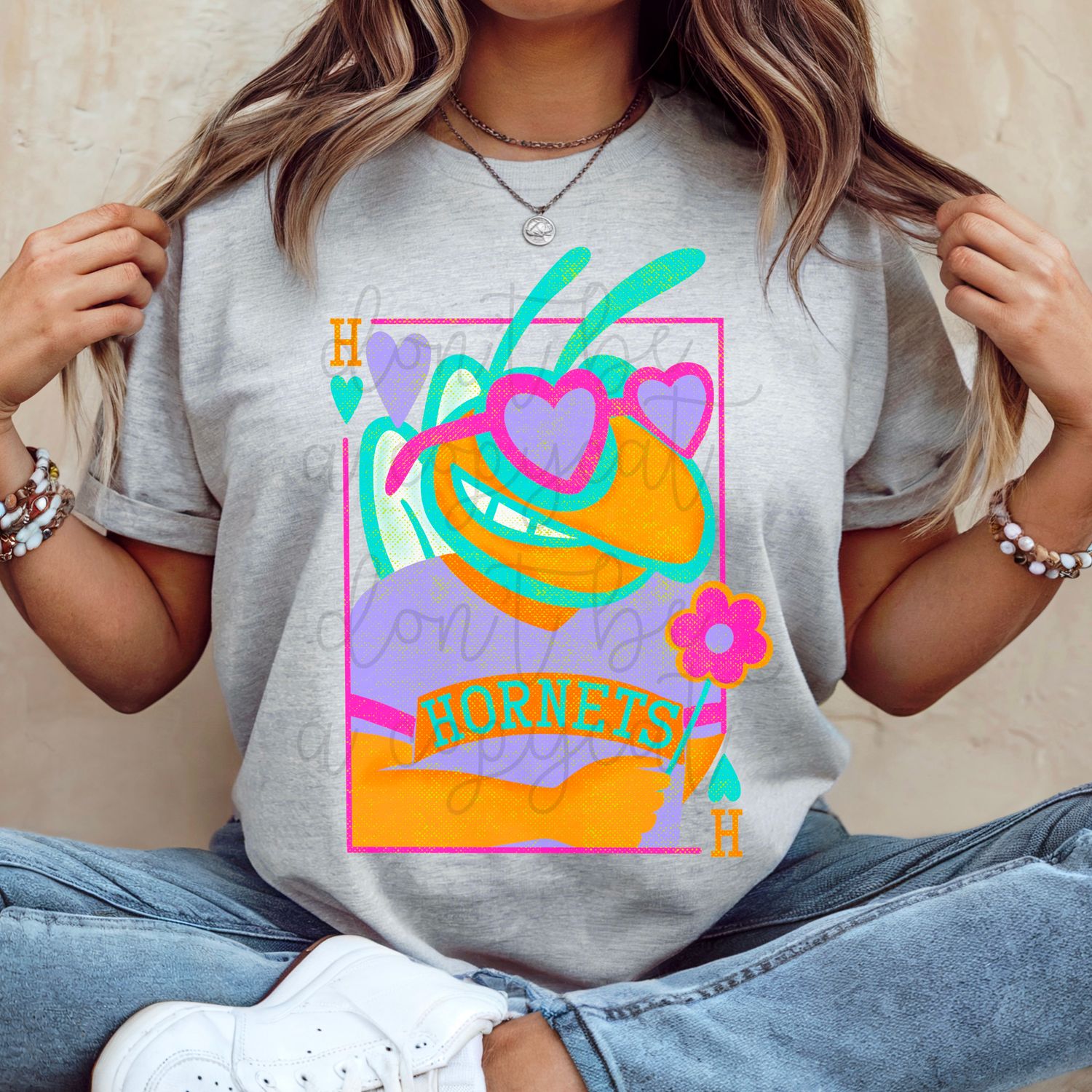 Girlie Mascot Playing Cards Hornets Design PNG School Mascot Hornet Digital Design Printable Digital Mascot Design