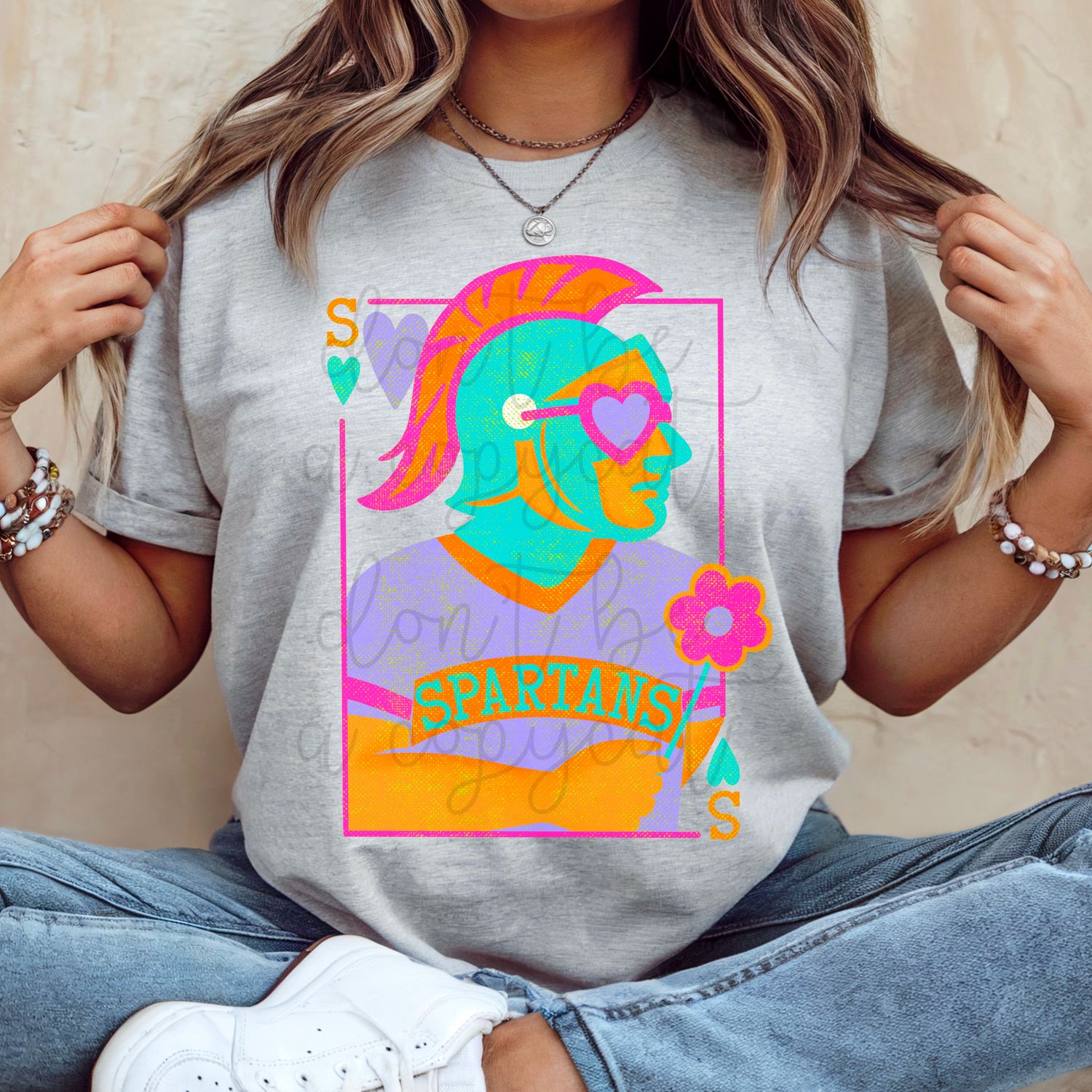 Girlie Mascot Playing Cards Spartans Design PNG School Mascot Spartan Digital Design Printable Digital Mascot Design