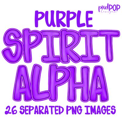 Alphabet Set: PURPLE School Spirit PNG Set