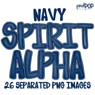 Alphabet Set: NAVY School Spirit PNG Set