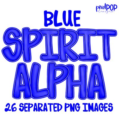 Alphabet Set: BLUE School Spirit PNG Set