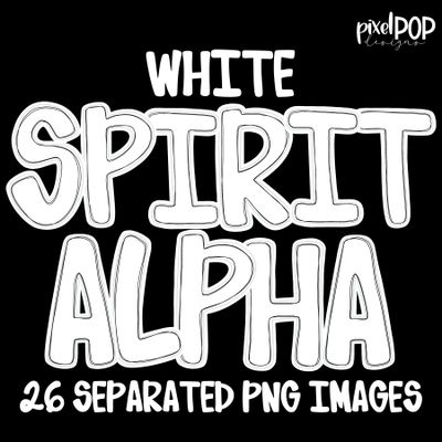 Alphabet Set: WHITE School Spirit PNG Set