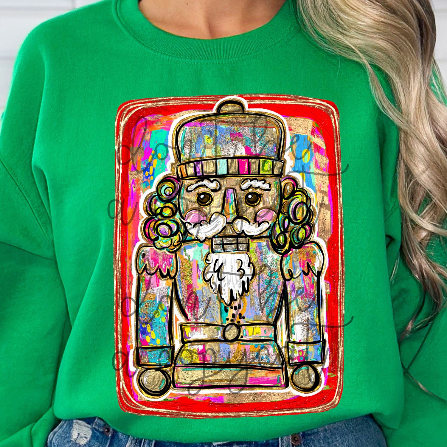 Mixed Media Painted Nutcracker Christmas PNG