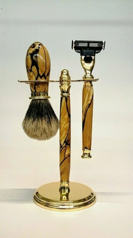 Shaving Set with 2 Band Knot Badger Hair Brush