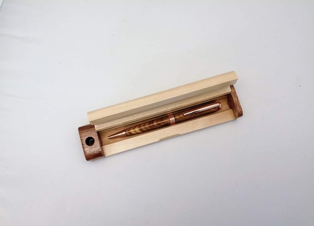 Maple & Rosewood Gift Box with Built in Stand