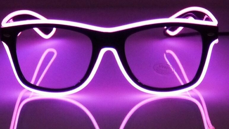 Party Brille EL Disco SPACE Rave wayfarer Partybrille rayba sound active Party Brille EL Disco SPACE Rave wayfarer Partybrille rayba sound active