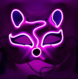 Hit der Saison ! Party Leuchtmaske  EL MASKE Cat PHANTOM ElektroLumineszens Schlauch