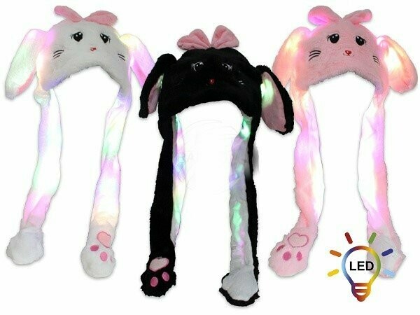 LED Leucht Wackel Ohren Wackel Mütze Katze Mietz Kuschel Hut ca. 60 cm x 20 cm LED Leucht Wackel Ohren Wackel Mütze Katze Mietz Kuschel Hut ca. 60 cm x 20 cm