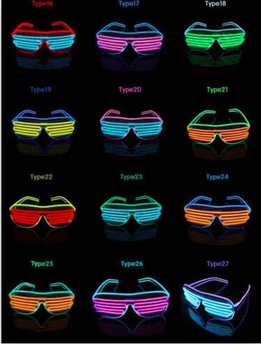 NEU Party Brille EL Disco SHUTTER Jalousie Partybrille BICOLOR sound active NEU Party Brille EL Disco SHUTTER Jalousie Partybrille BICOLOR sound active