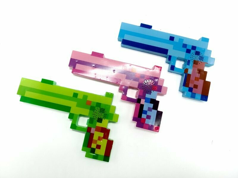 NEU LED LEUCHT Pistole mit Licht+Sound Ritter Picel Gun mine craft NEU LED LEUCHT Pistole mit Licht+Sound Ritter Picel Gun mine craft