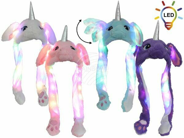 Leucht Wackel Ohren Mütze Einhorn LED 3 Leuchtmodi ca. 60 cm x 20 cm wackelohren Leucht Wackel Ohren Mütze Einhorn LED 3 Leuchtmodi ca. 60 cm x 20 cm wackelohren