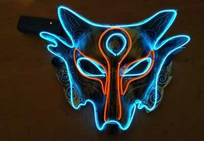 Hit der Saison ! Party Leuchtmaske EL MASKE Fox PHANTOM ElektroLumineszens Schlauch