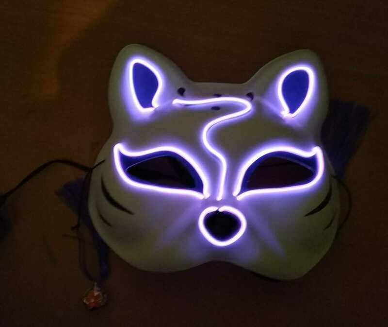 Hit der Saison ! Party Leuchtmaske EL MASKE Cat PHANTOM ElektroLumineszens Schlauch