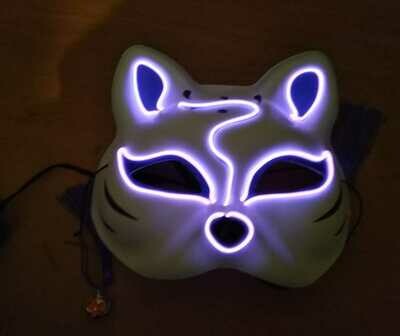 Hit der Saison ! Party Leuchtmaske EL MASKE Cat PHANTOM ElektroLumineszens Schlauch