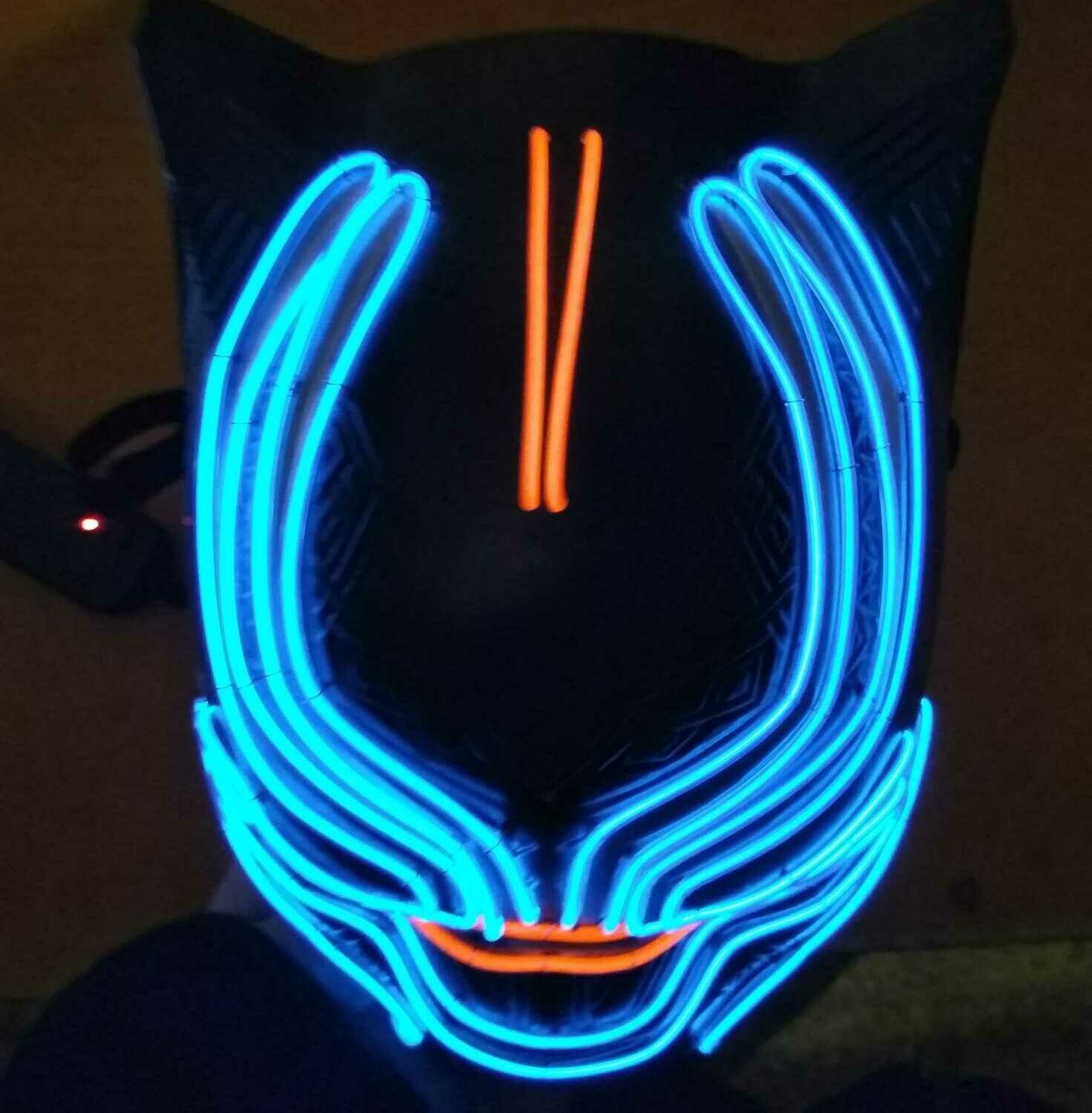 Hit der Saison ! Party Leuchtmaske EL MASKE PHANTOM Wolf ElektroLumineszens Schlauch