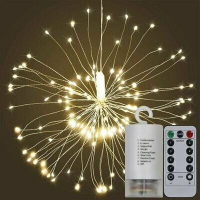 Magic LED Feuerwerks Sternen Kugel wasserfest 8 Programme Fernbedienung 4xAA