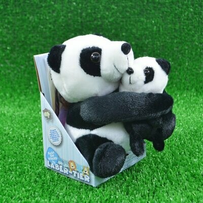 Laber-Panda mit Baby, "Yuna und Bo", inkl. Batterien, 18cm labertier