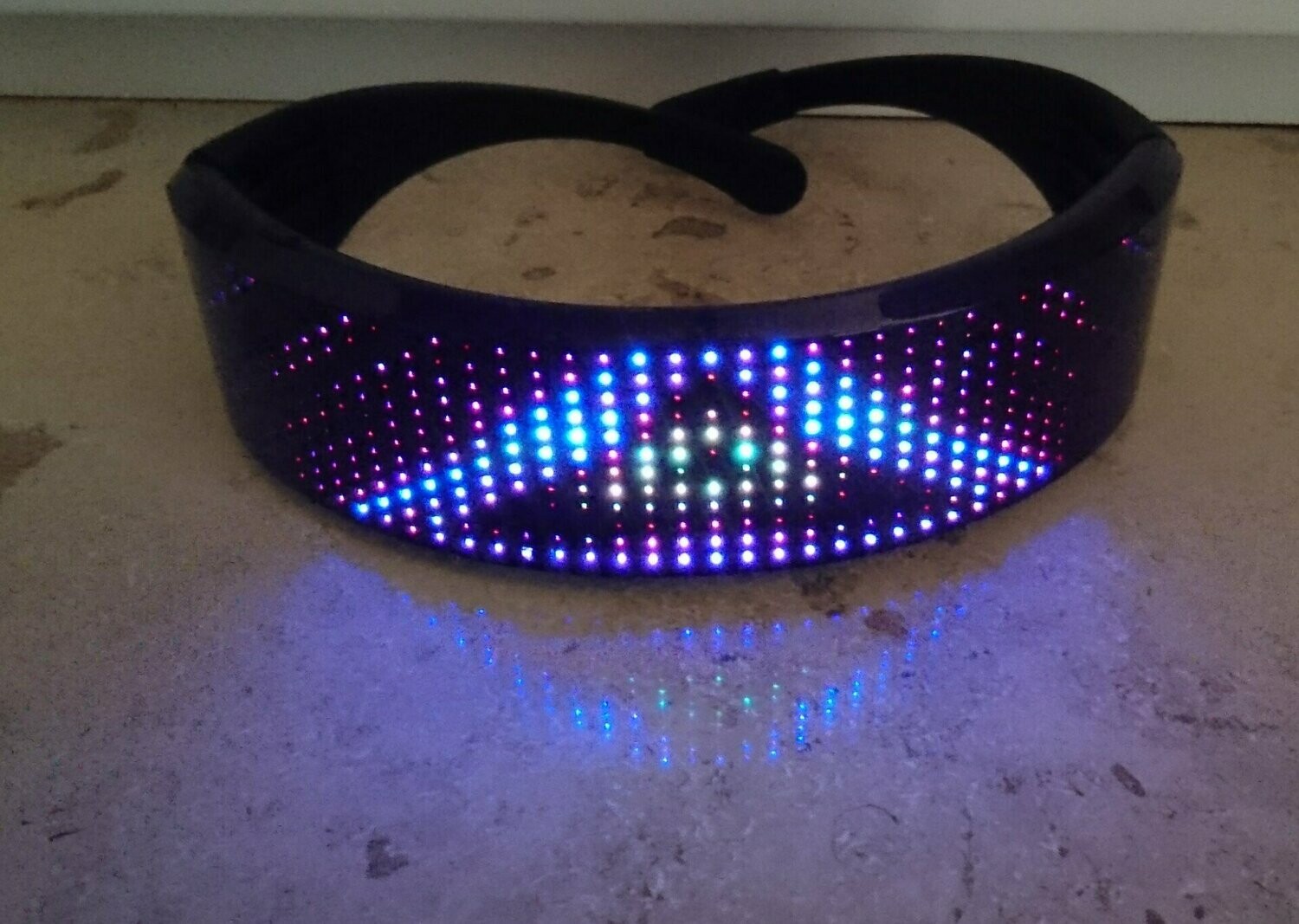 Blue Tooth App Control Vollfarb LED Brille Scrolling Display DIGI programmierbar bluetooth