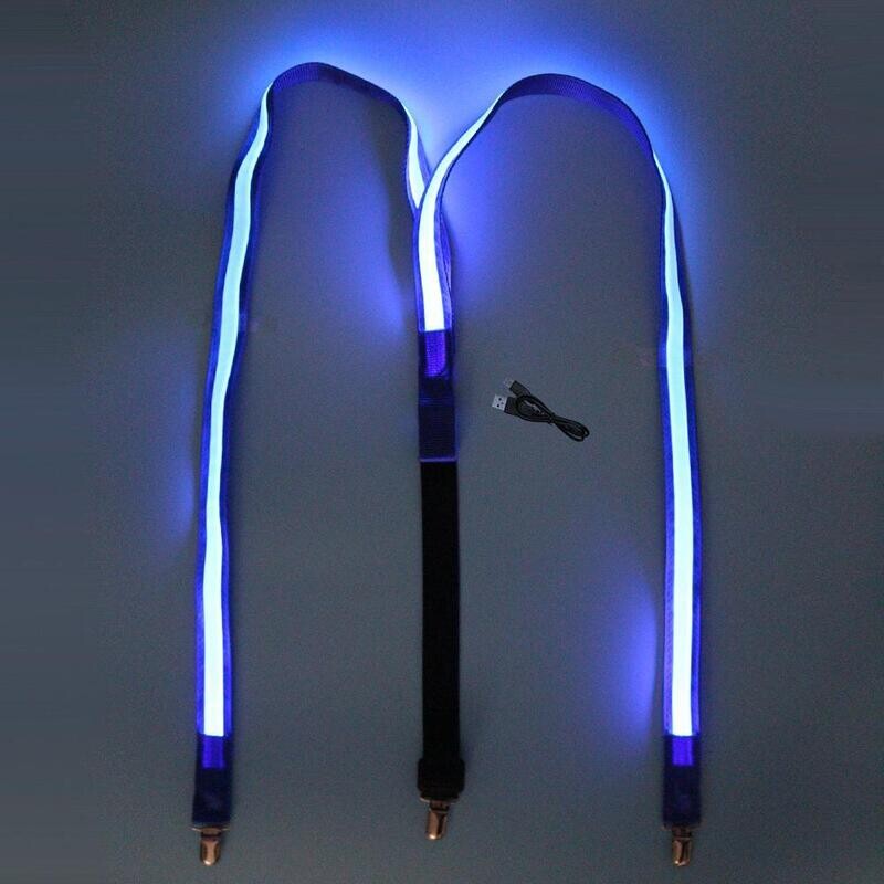 LED Hosen Träger Hosentraeger mit Licht Leucht Suspender 3 Programme flashing modes