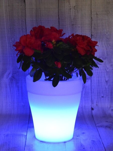 LED Blumentopf, automatischer Farbwechsel, bedruckte Schachtel, 17x18,6cm LED Blumentopf, automatischer Farbwechsel, bedruckte Schachtel, 17x18,6cm