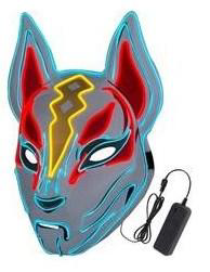 Hit der Saison ! Party Leuchtmaske  EL MASKE Fox PHANTOM ElektroLumineszens Schlauch