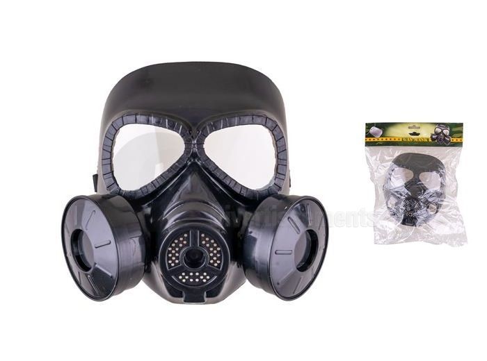 Schwarze Fake Gasmaske 2 Filter Erwachsenengröße mit Gummizug NEU Karneval Schwarze Fake Gasmaske 2 Filter Erwachsenengröße mit Gummizug NEU Karneval