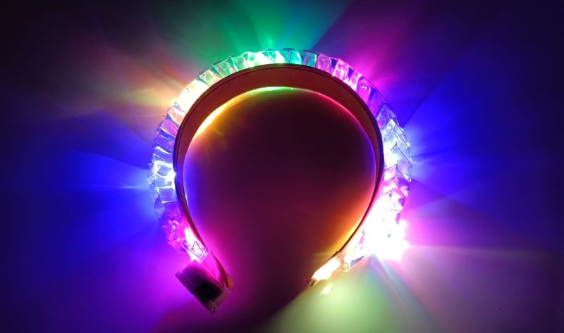 LED Headband Luminous Blinking Princess PomPom Ears Hair Band blinky Headband LED Headband Luminous Blinking Princess PomPom Ears Hair Band blinky Headband