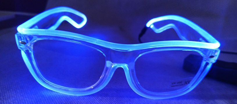 Multicolor Party Brille fiber 8 Programme Rave Partybrille wayfarer EL Wire