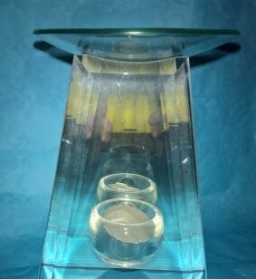 Duftlampe Glas, trapezförmig