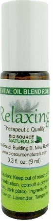 Relaxing Essential Oil Blend Roll-On - 0.3 fl oz (9 ml) Amber Glass Roll-On Bottle with Stainless Steel Roller Ball and Cap