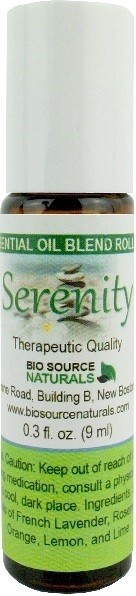 Serenity Essential Oil Blend Roll-On - 0.3 fl oz (9 ml) Amber Glass Roll-On Bottle with Stainless Steel Roller Ball and Cap