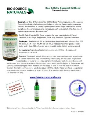 Cool & Calm Essential Oil Blend Product Bulletin