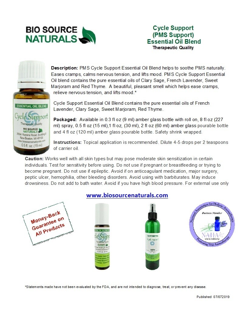 Cycle Support Essential Oil Blend Product Bulletin
