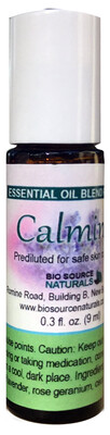 Calming Essential Oil Blend Roll-On - 0.3 fl oz (9 ml) Amber Glass Roll-On Bottle with Stainless Steel Roller Ball and Cap
