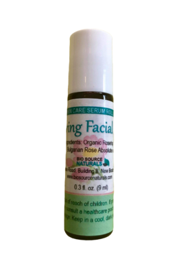 Restoring Facial Serum Roll-On - 0.3 fl oz (9 ml) Amber Glass Roll-On Bottle with Stainless Steel Roller Ball and Cap