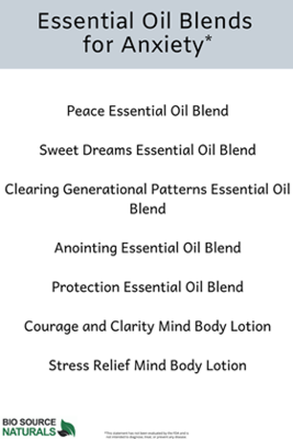 FREE Essential Oil Blends for Anxiety Chart