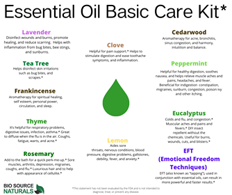 FREE Essential Oils Basic Kit Chart