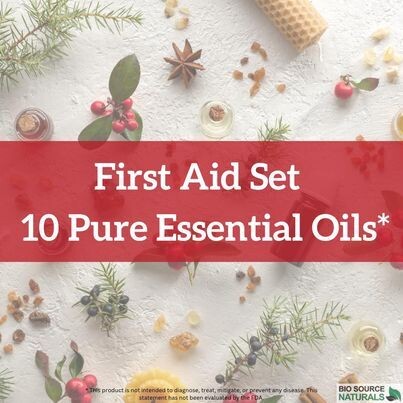 First Aid Set of 10 Pure Essential Oils - 0.5 fl oz (15 ml) each