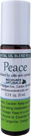 Peace Essential Oil Blend Roll-On - 0.3 fl oz (9 ml) Amber Glass Roll-On Bottle with Stainless Steel Roller Ball and Cap
